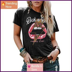 Vintage Rock Music Graphic Tee Cotton Blend Short Sleeve T-Shirt